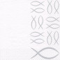 Preview: Serviette  mit Fischsymbolen in der Farbe Silber Religious grey
