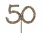 Preview: Kleiner Stecker "50" mit Strass