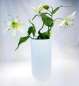 Preview: Weiße Keramikvase, Blumenvase mit einer Rillenoberfläche "Leila" - 5