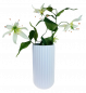 Preview: Weiße Keramikvase, Blumenvase mit einer Rillenoberfläche "Leila" - 1