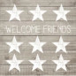 Preview: Servietten "Friends Cement" in Holz-Optik - "Welcom friends"