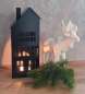 Preview: Metall Haus/Windlicht, schwarz 25 cm - 3 Preview: Metall Haus/Windlicht, schwarz 25 cm - 3
