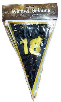 10 m Wimpel-Girlande zum 18-ten Geburtstag - 2