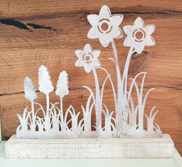 Aufsteller "Blumenwiese" aus Holz, Metall - 1
