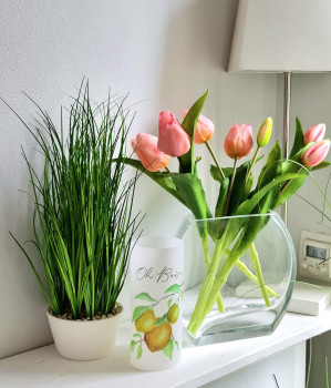 Pergament-Windlicht, Tischlicht "Hallo little Baby" pink - 2