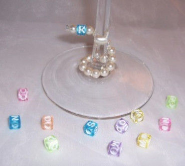 Perlen-Glasmarker mit Buchstaben - in Handarbeit - 1
