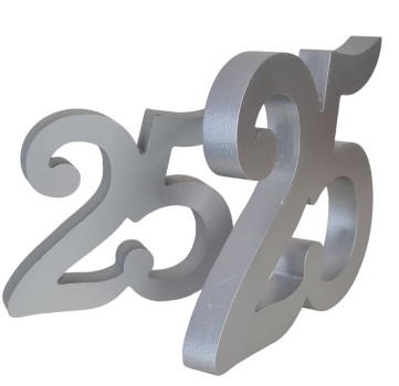 Großer Aufsteller 25 in zwei Größen, silberfarben - 2
