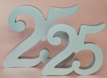 Großer Aufsteller 25 in zwei Größen, silberfarben - 5