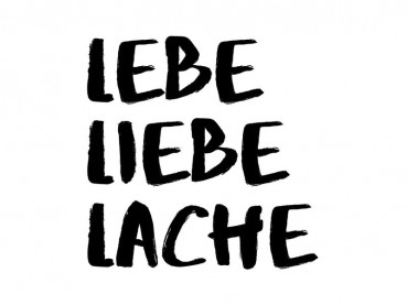Servietten "LEBE LIEBE LACHE SINGE TANZE" - Party-Serviette schwarz/weiß