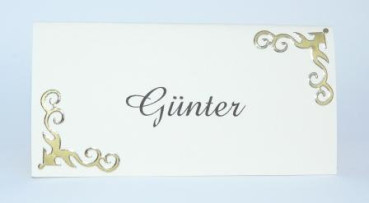 Tischdekoration und Gastgeschenk - Tischkarte mit Ornamenten. Tischdeko-online