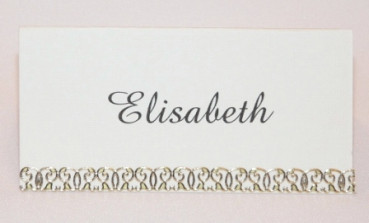 Tischkarte mit Ornamenten in Gold oder Silber 1