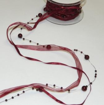 Band mit Satin, Organza und Perlen 4