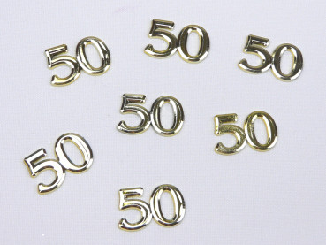 15 Streuzahlen "50" goldfarben - Streudeko - 1