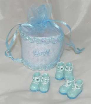 Baby-Geschenkkörbchen blau und rosa 5