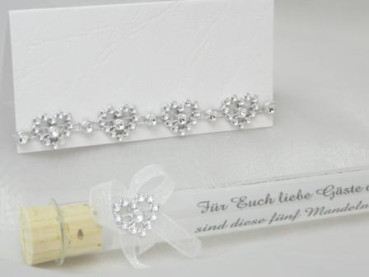 Glasröhrchen, Reagenzglas, Gastgeschenk, Strassherzen, tischkarten