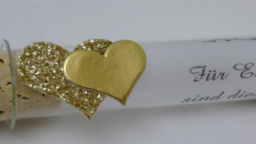 Gastgeschenke, Glasröhrchen, Reagenzglas, Heerz, Silberhochzeit