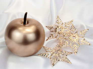 Apfel aus Keramik in der Farbe Rosegold - B3