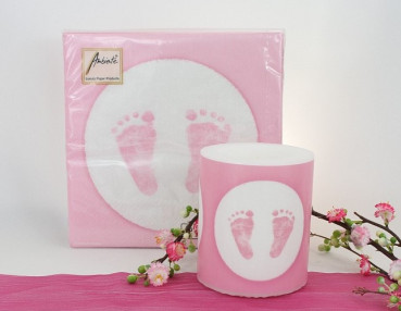 Tischkarte "kleine Füßchen" in Rosa oder Blau