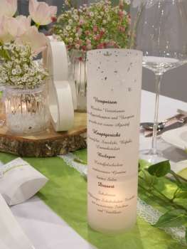 Pergament-Windlicht,Tischlicht "Blumen"