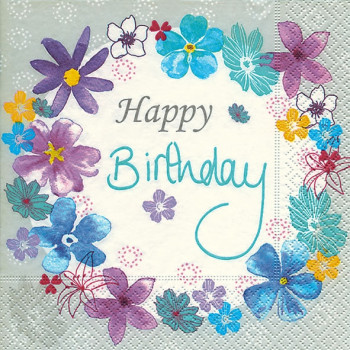 Servietten - Birthday flowers
