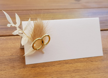 Tischkarte in Boho-Style mit Ringen - 1