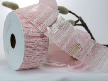 Tischband, Band Bouclisse in Rosa und Lindgrün - B6