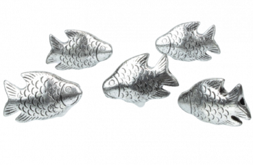 5 silberfarbene Streufische