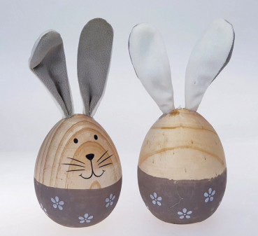 Hase aus Holz Krümel, Osterdeko - 3
