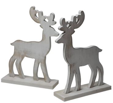 Hirsch in Shabby-Look aus Holz, 20 cm - 1