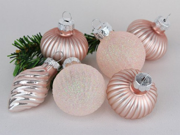 Glasornamente in Rosa, Weihnachtsdeko - B 1
