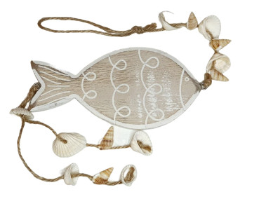 Fisch-Anhänger mit Muscheln - Kommunion, Konfirmation - 1
