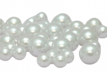 Streudekorationen Perlen - 100 g Perlen, Farbe Weiß. Tischdeko-online 1