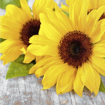 Servietten mit Sonnenblumen. Sommerdeko, Herbstdeko.