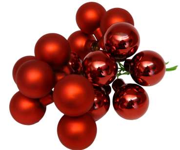 12 rote Spiegelbeeren als Weihnachtsdekoration. Tischdeko-online zum Fest 1