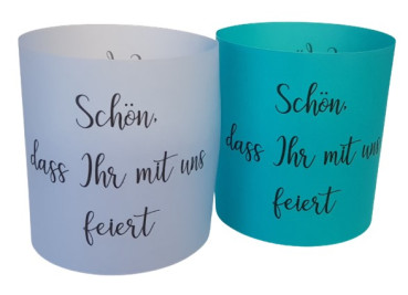 Pergament-Windlicht, Tischlicht, Lichthülle schön, dass Ihr mit uns feiert - 2