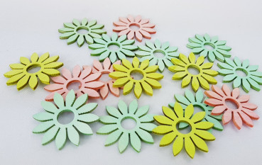 Streublumen, Streudeko - Holzblumenstreu in Pastell, B1