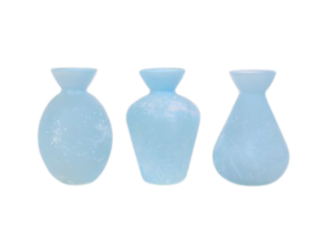 geeiste Glasvasen in der Farbe Blau - 1