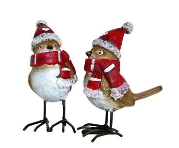 Vogel mit Mütze und Schal zur Weihnachtszeit - 3