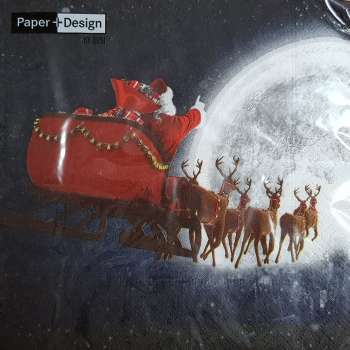 Servietten - Flying Santa, Weihnachtsservietten - 3