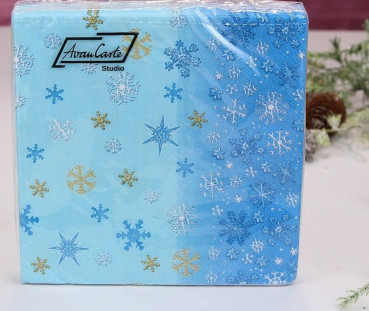 Weihnachtsserviette Sternenhimmel und Schneeflocken - 2