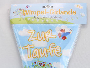10 m Wimpel-Girlande zur Taufe - 2