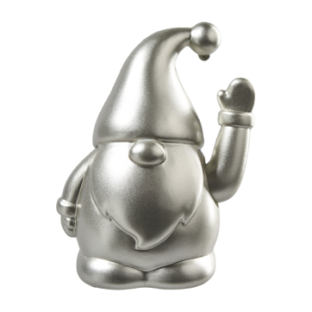 Winkender Weihnachtsmann, Wichtel, silber