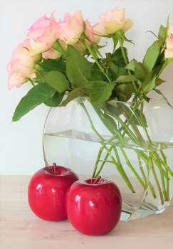 Apfel aus Kunststoff in der Farbe Rot, hochglänzend - 2