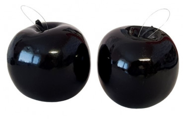 Schwarzer Deko-Apfel, 8,5 cm