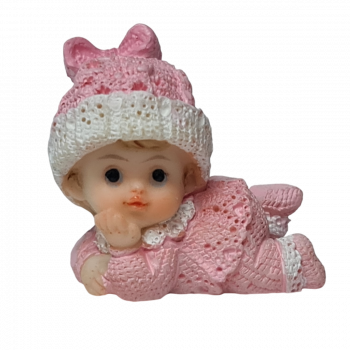 Kleine Figur "Baby liegend", Rosa oder Blau 4 cm