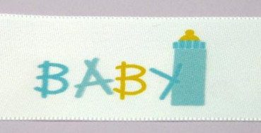 Tischdekoration zur Taufe - Band Baby in zwei Farben. Tischdeko-online zur Taufe 4