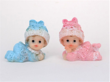 Tischdeko zur Babyshower, Babyparty - Figur "Baby liegend"  - 1