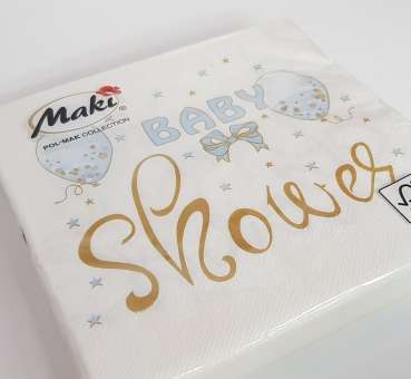 Servietten zur Babyparty "Baby-Shower" in Blau - 2