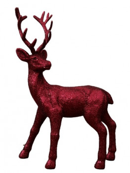 Glitzer-Hirsch in der Farbe Beere, 30 cm