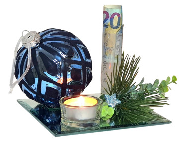 Weihnachtliches Geldgeschenk Teelichthalter 